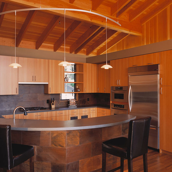 custom wood and steel kitchen